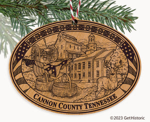Cannon County Tennessee Engraved Natural Ornament