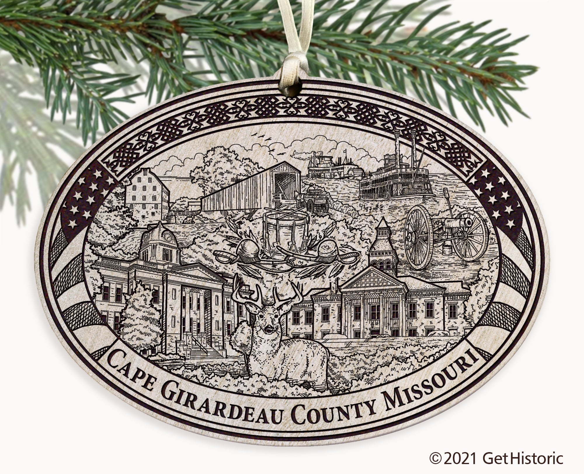 Cape Girardeau County Missouri Engraved Ornament