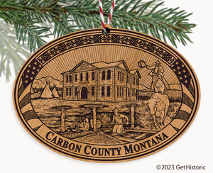 Carbon County Montana Engraved Natural Ornament