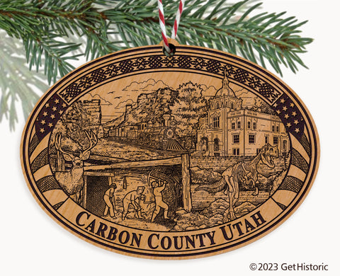 Carbon County Utah Engraved Natural Ornament
