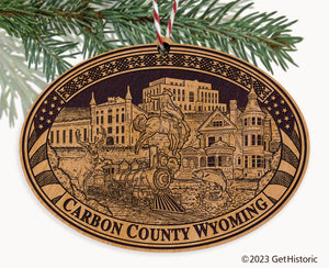 Carbon County Wyoming Engraved Natural Ornament