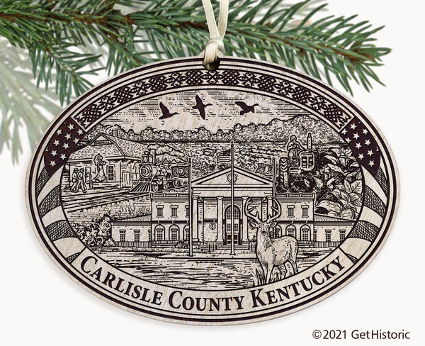 Carlisle County Kentucky Engraved Ornament