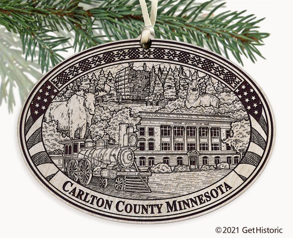 Carlton County Minnesota Engraved Ornament