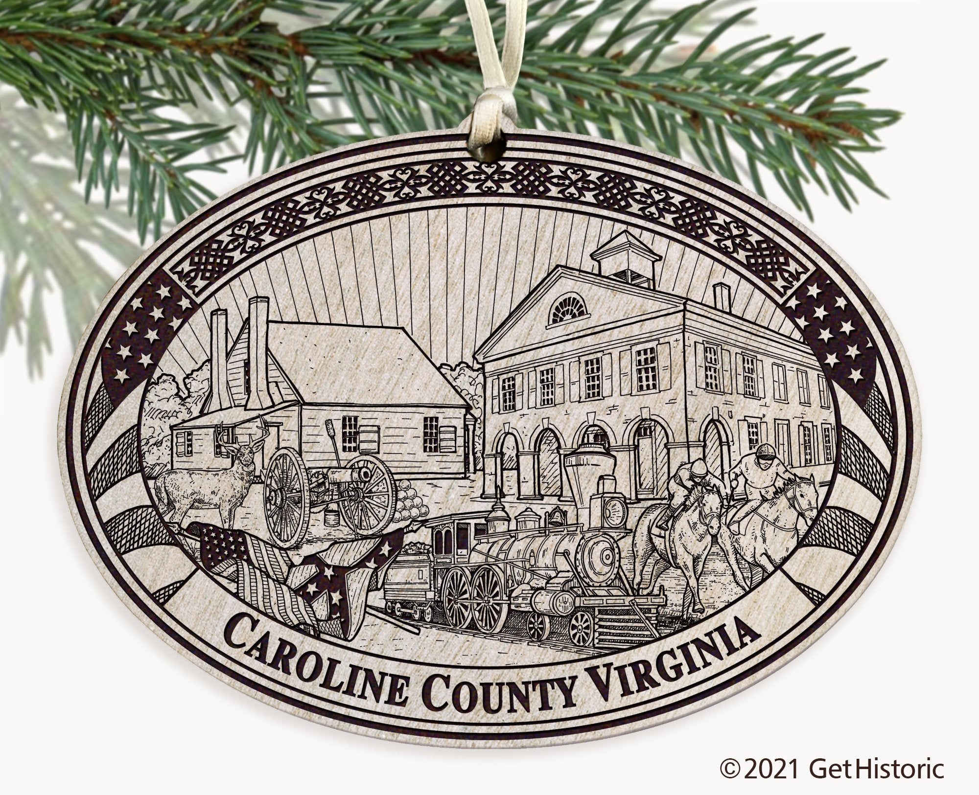 Caroline County Virginia Engraved Ornament
