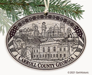 Carroll County Georgia Engraved Ornament