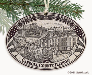 Carroll County Illinois Engraved Ornament