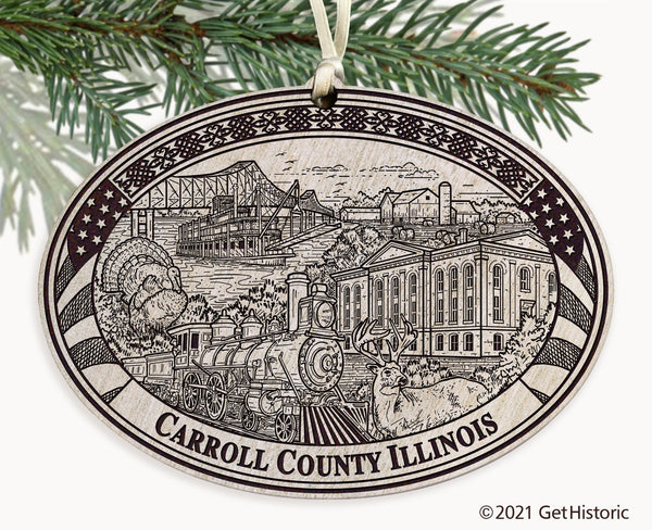 Carroll County Illinois Engraved Ornament