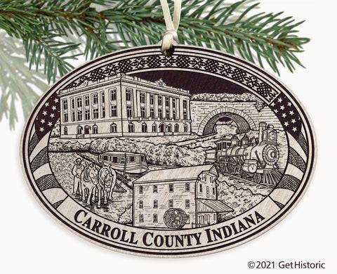 Carroll County Indiana Engraved Ornament