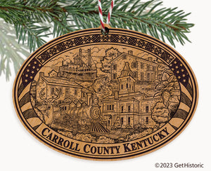 Carroll County Kentucky Engraved Natural Ornament