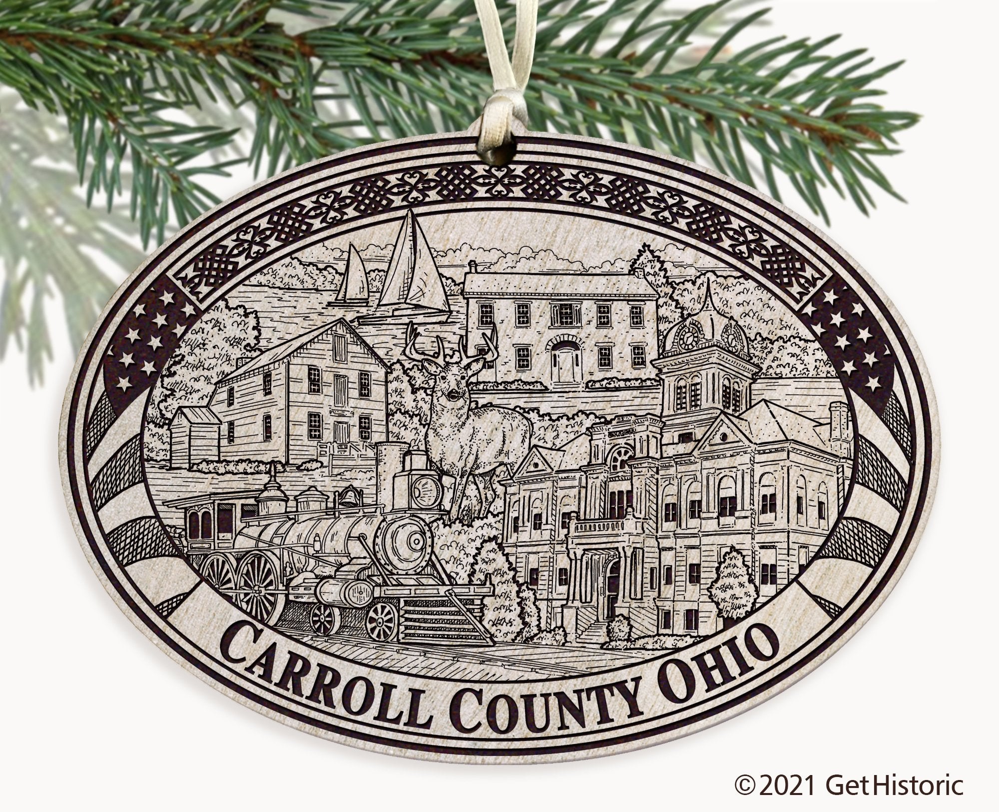 Carroll County Ohio Engraved Ornament