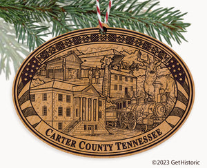Carter County Tennessee Engraved Natural Ornament