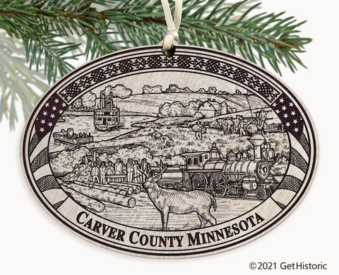 Carver County Minnesota Engraved Ornament