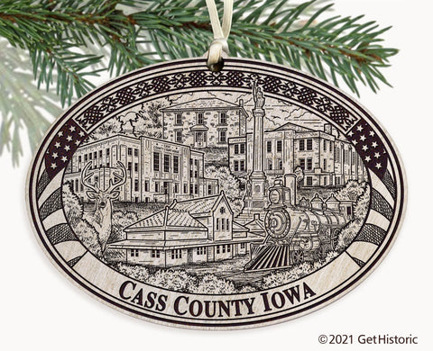 Cass County Iowa Engraved Ornament