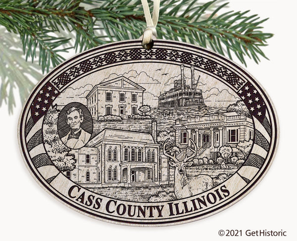 Cass County Illinois Engraved Ornament