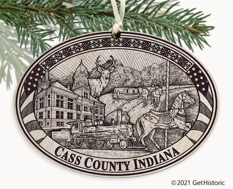 Cass County Indiana Engraved Ornament