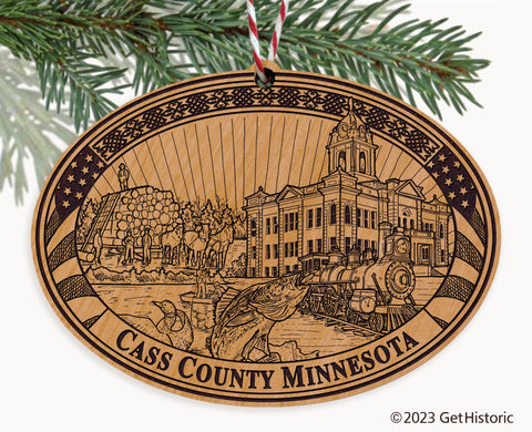 Cass County Minnesota Engraved Natural Ornament