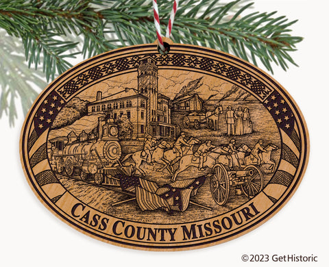 Cass County Missouri Engraved Natural Ornament