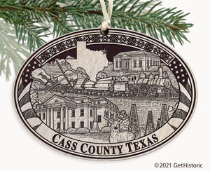Cass County Texas Engraved Ornament