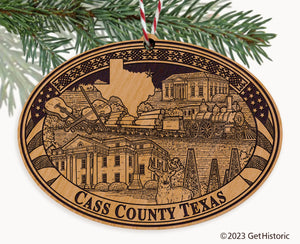 Cass County Texas Engraved Natural Ornament