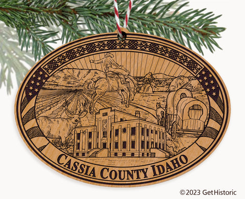 Cassia County Idaho Engraved Natural Ornament