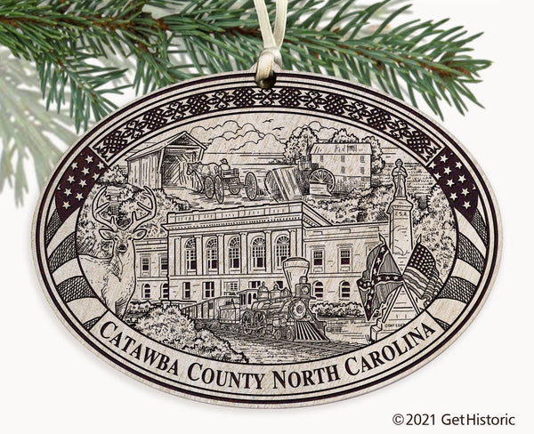 Catawba County North Carolina Engraved Ornament