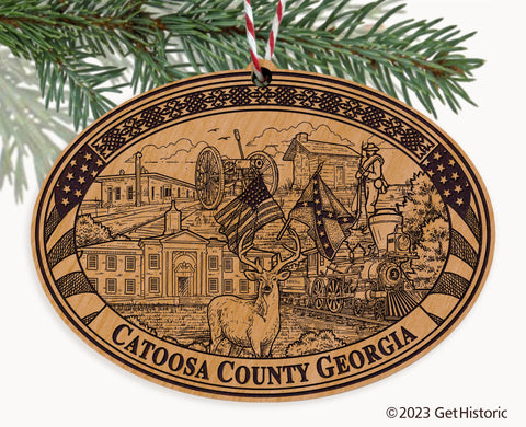 Catoosa County Georgia Engraved Natural Ornament