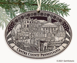 Centre County Pennsylvania Engraved Ornament