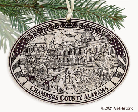 Chambers County Alabama Engraved Ornament