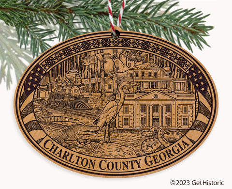Charlton County Georgia Engraved Natural Ornament