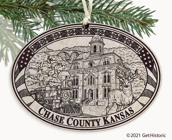 Chase County Kansas Engraved Ornament