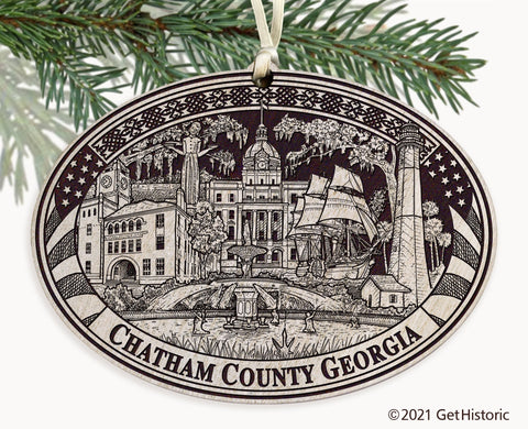 Chatham County Georgia Engraved Ornament