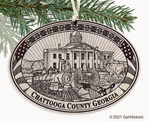 Chattooga County Georgia Engraved Ornament