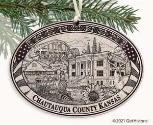 Chautauqua County Kansas Engraved Ornament