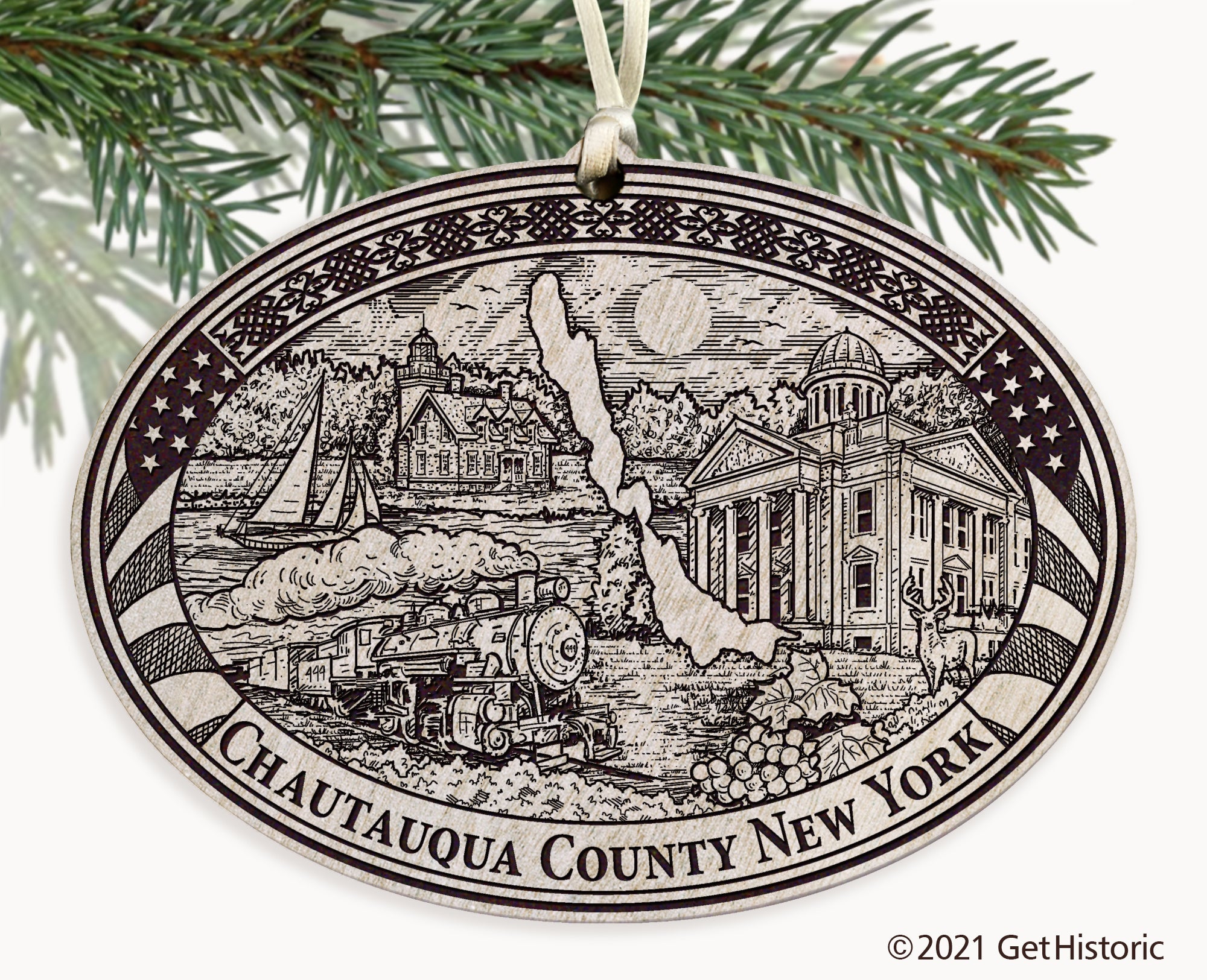 Chautauqua County New York Engraved Ornament