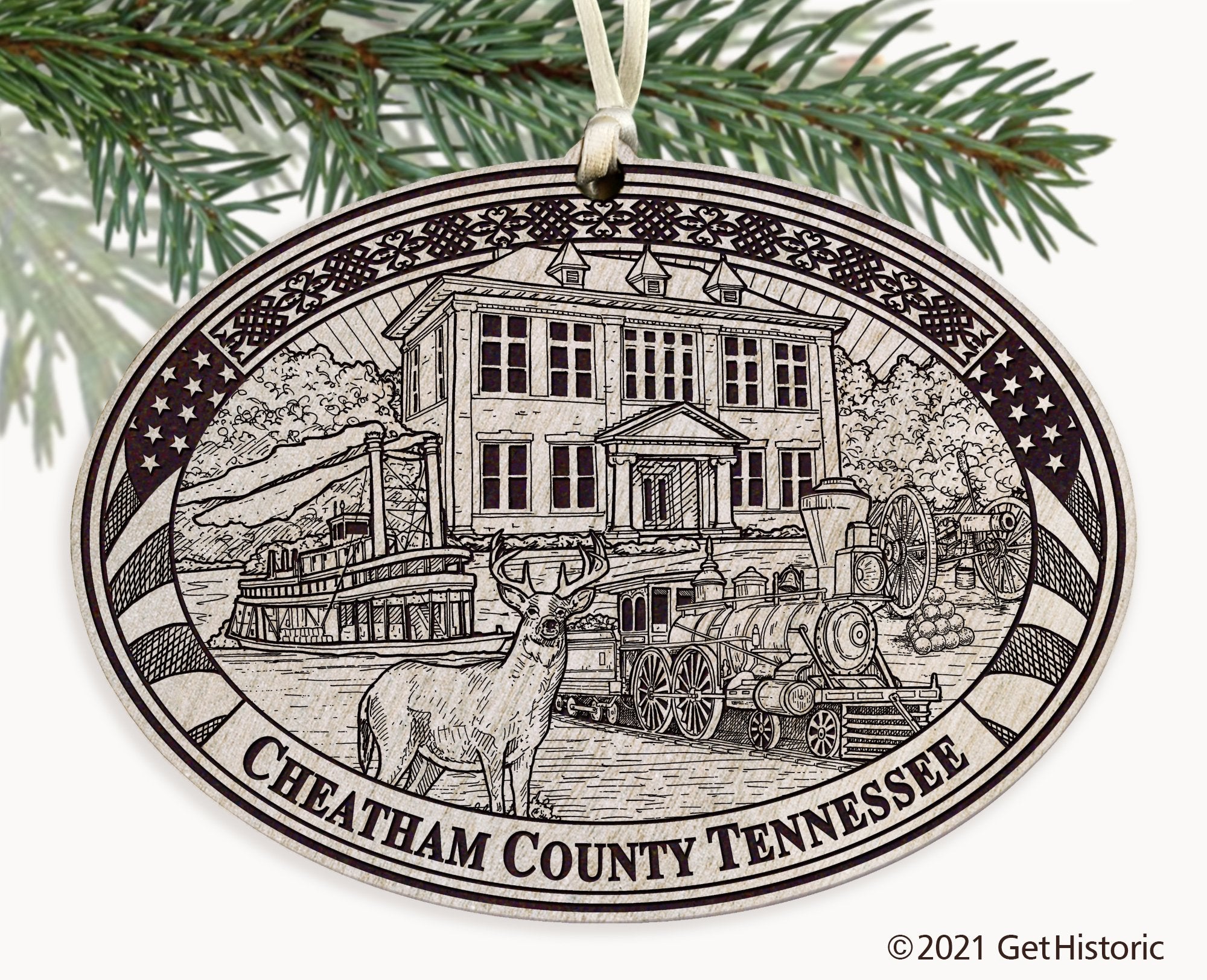 Cheatham County Tennessee Engraved Ornament