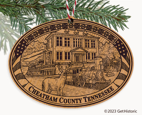 Cheatham County Tennessee Engraved Natural Ornament