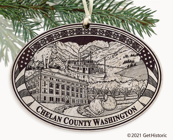 Chelan County Washington Engraved Ornament