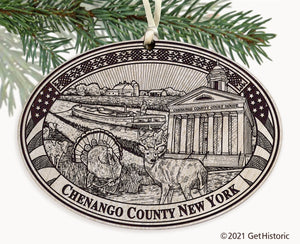 Chenango County New York Engraved Ornament