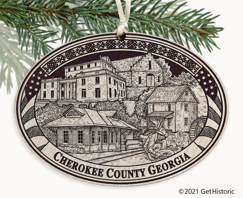 Cherokee County Georgia Engraved Ornament