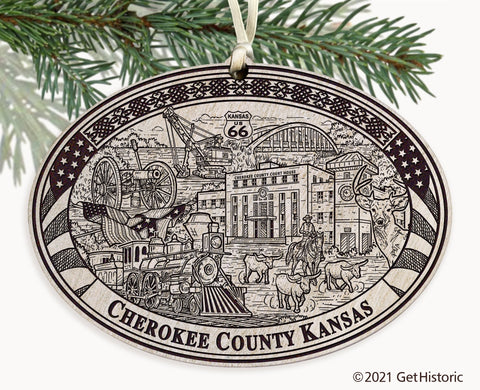 Cherokee County Kansas Engraved Ornament
