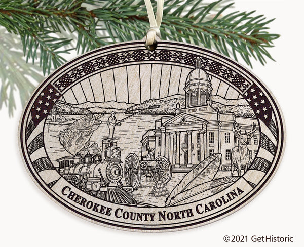 Cherokee County North Carolina Engraved Ornament