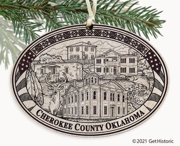 Cherokee County Oklahoma Engraved Ornament