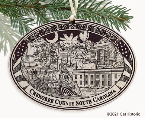 Cherokee County South Carolina Engraved Ornament