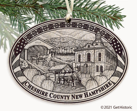 Cheshire County New Hampshire Engraved Ornament