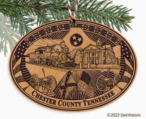 Chester County Tennessee Engraved Natural Ornament