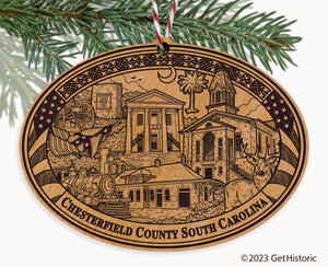Chesterfield County South Carolina Engraved Natural Ornament