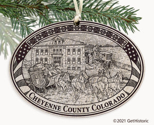 Cheyenne County Colorado Engraved Ornament