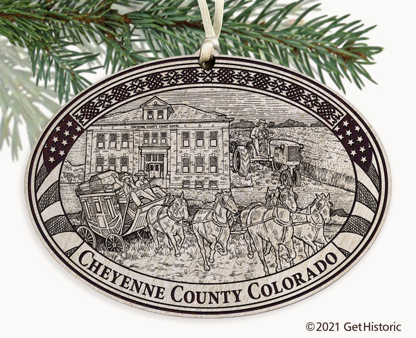 Cheyenne County Colorado Engraved Ornament