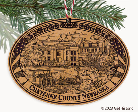 Cheyenne County Nebraska Engraved Natural Ornament