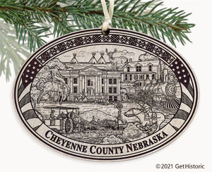 Cheyenne County Nebraska Engraved Ornament